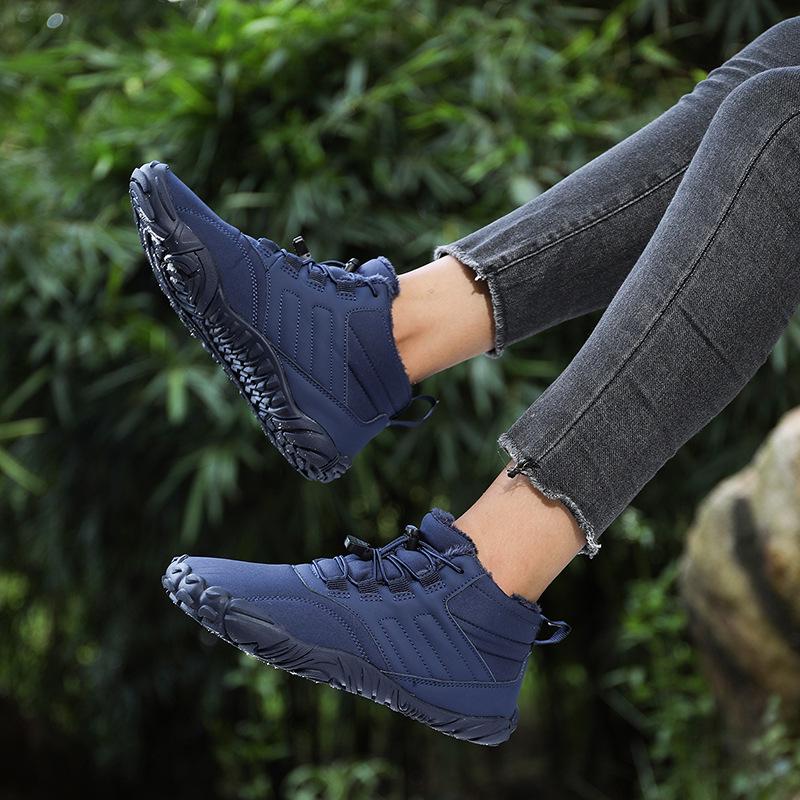 Водонепроницаемые Нескользящие Хлопковые Зимние Ботинки: Бархатная подкладка, Утепленные ботинки для пешего туризма на открытом воздухе для женщин и пар