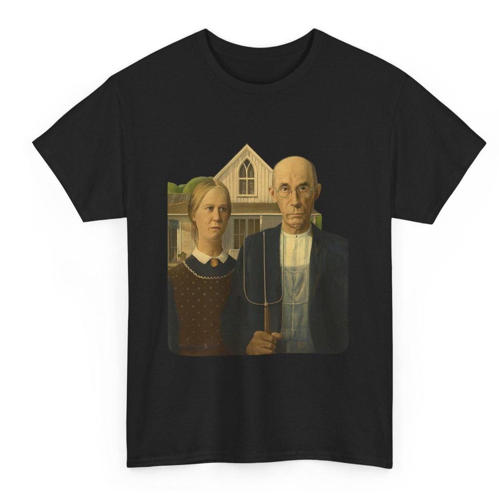 American Gothic T-Shirt: Grant Wood Art, Vintage Americana Tee