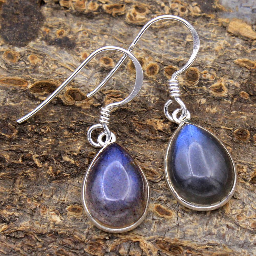 Женские серьги из стерлингового серебра 925 пробы с лабрадоритом и драгоценным камнем ручной работы