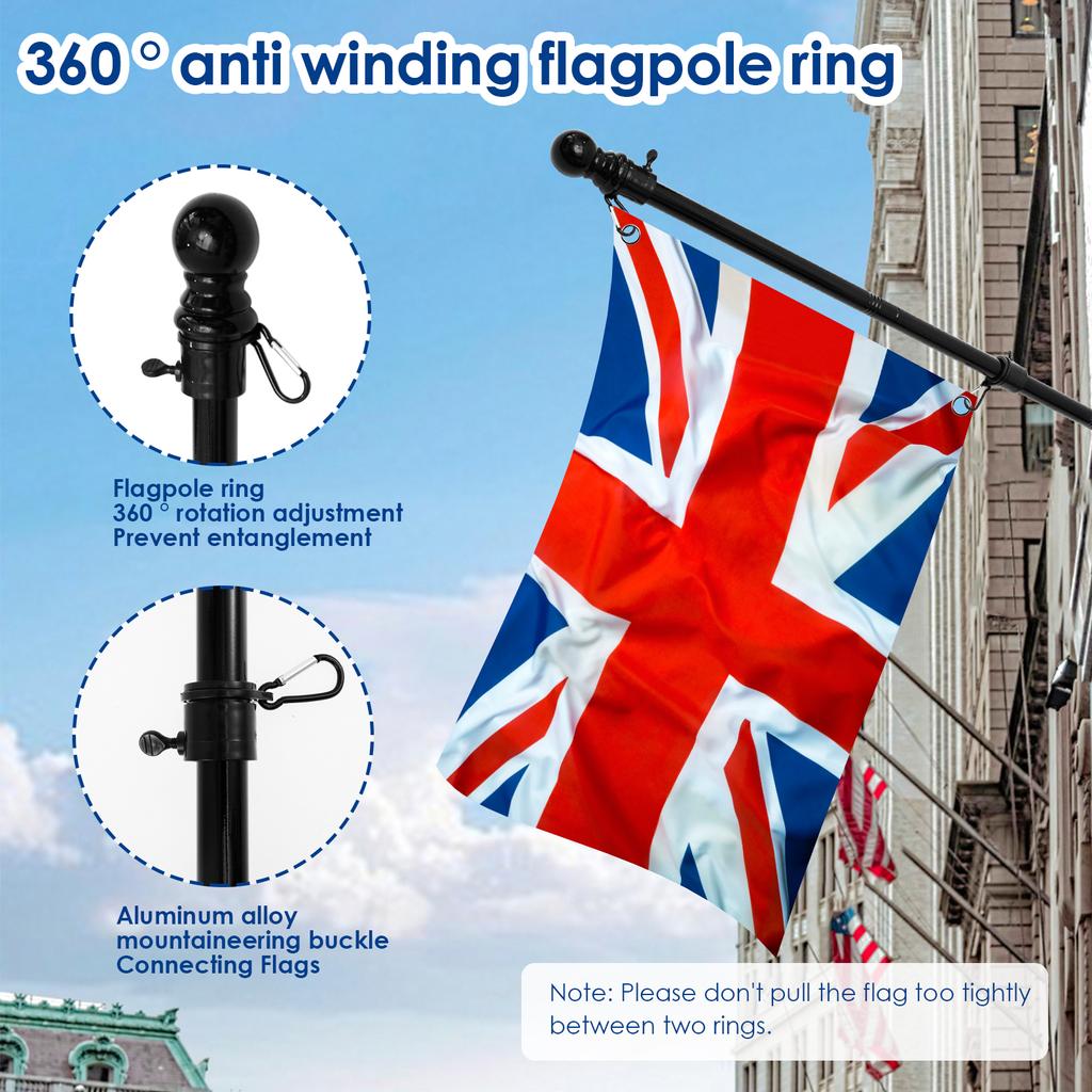 5/8,5 футов регулируемый флагшток комплект из нержавеющей стали настенный держатель для флагштока двора баннер для крыльца дома жилого