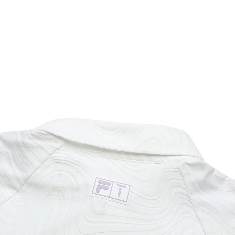 Fila Приталенная универсальная футболка-поло с коротким рукавом Женские топы Нефритово-белый A11W525124F-WT