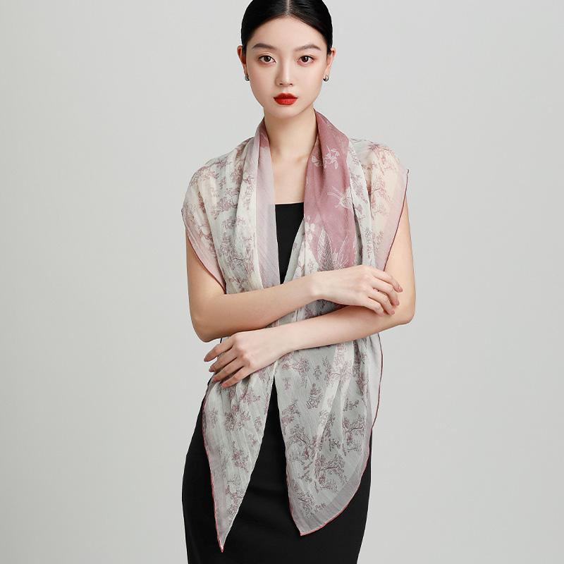 Handmade 100% Mulberry Silk Square Scarf Shawl