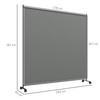 183 x 181cm Portable Privacy Screen, with Wheels - Dark Grey