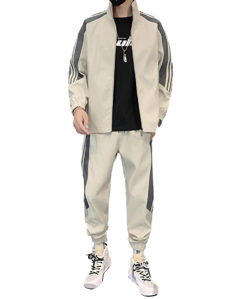 Three Joy Windbreaker Jersey Long Training Running Outdoor Size L Men's Set, Sleeve, Wear, Wear, Wear, White,