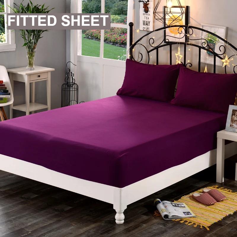 1 шт. Водонепроницаемая простыня на резинке из высококачественной реактивно окрашенной плотной ткани, эластичная, доступна в различных размерах, мягкая простыня, пишите, серый, черный, 120/140/160