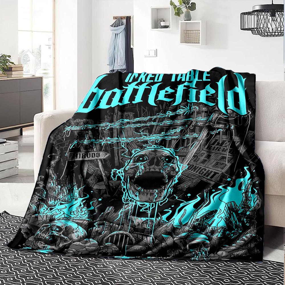 1pc Battlefield Inked Soft Flannel All Season Throw for Home, Office, Outdoor UseDurable Comfort Soft Warm Throw for Home