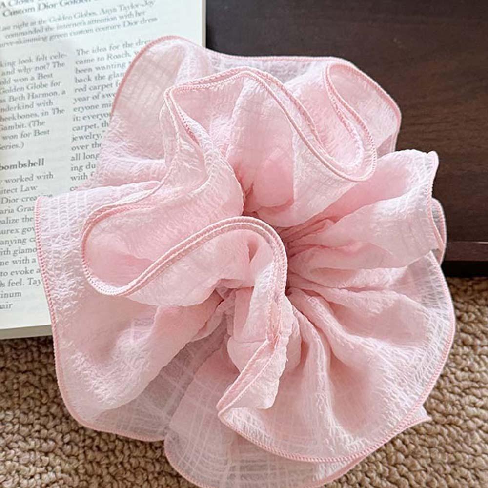 Однотонные кружевные плиссированные резинки для волос в корейском стиле, толстая кишка, веревка для головы, ежедневно