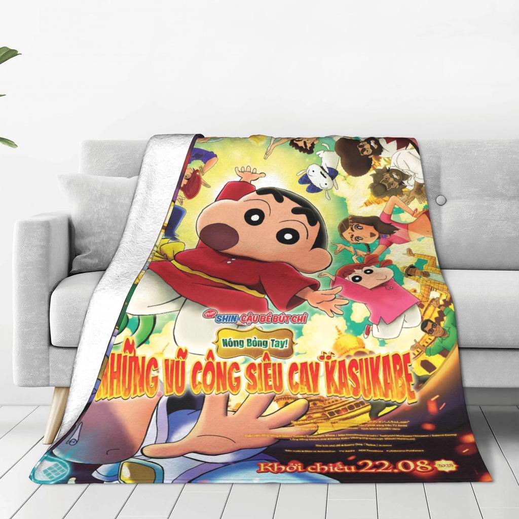 Плед Крейн Шин-чана и друзей Качественный Теплый Плед Зима Детский Диван Кресло Диван Кровать Эстетичное Покрывало