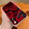 Чехол с узором алой красной розы для iPhone 17 Pro Max, чехол для iPhone 16 15 14 13 Pro Max 11, противоударный прозрачный мягкий силиконовый чехол