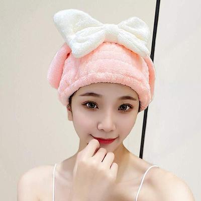 Коралловые бархатные полотенца для сушки волос, суперабсорбирующий тюрбан, полотенце для волос, шапочка для быстрой сушки, бант-шапочка для душа для влажных волос