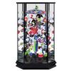 May Doll Indoor Carp Streamer Side Decoration Hexagonal Case Decoration Celebration Carp Medium Size Width 34cm x Height 57cm Black Painted Glass Case