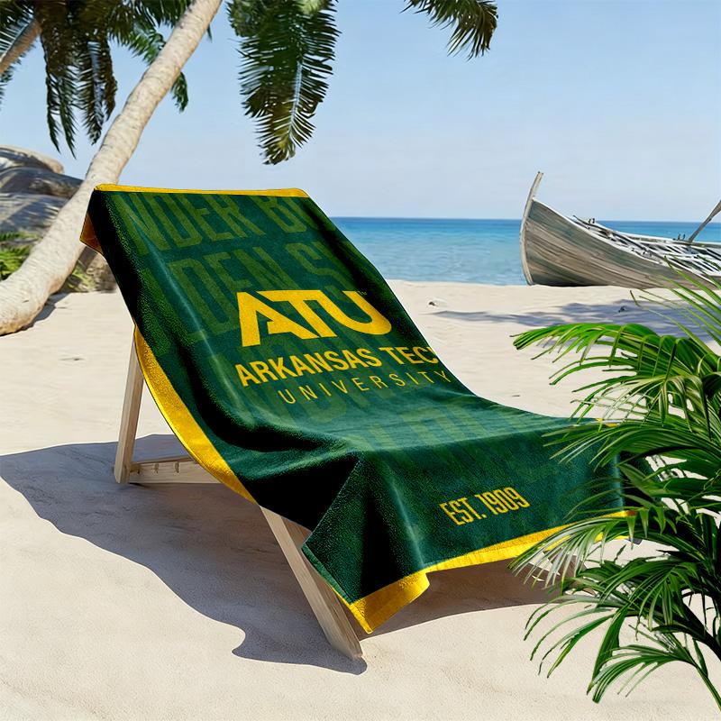 Пляжное полотенце Arkansas Tech Print, Большое мягкое быстросохнущее полотенце для пляжа, кемпинга, плавания