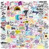 100 Stickers Inspirational Phrases Graffiti Stickers Notebook Mobile Phone Water Cup Stickers English Inspirational Decoration 4 Sheets/