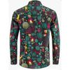 Men's Long Sleeve 3D Digital Print Christmas Shirts Casual Tops for Autumn and Winter