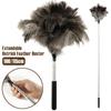 100/115cm Ostrich Feather Duster Retractable Cleaning Feather Duster with Nonslip Handle Home Cleaning Tools for Pendant Lamp
