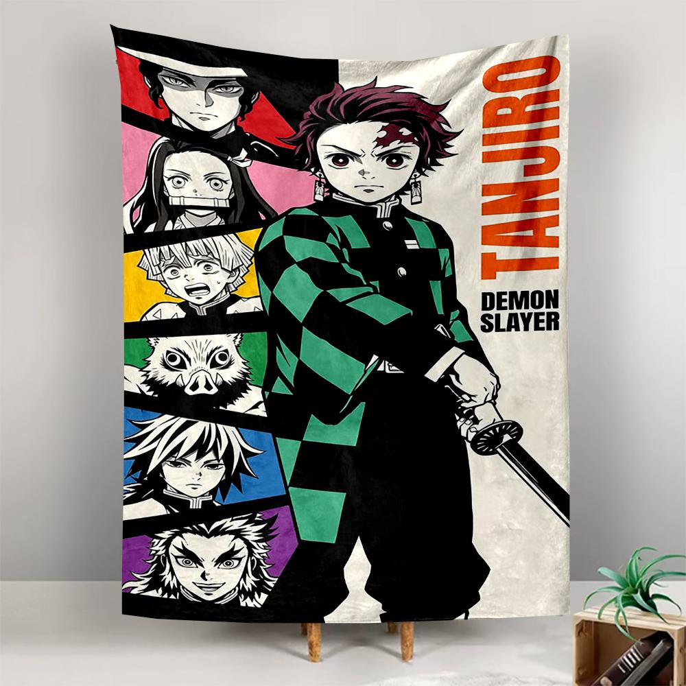"Tanjiro and Demon Slayer Characters Print Patterned tapestry for bedroom and living room home decor"