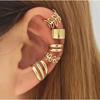 Gold Leaf Hollow Layers Ear Clip Earrings for Women