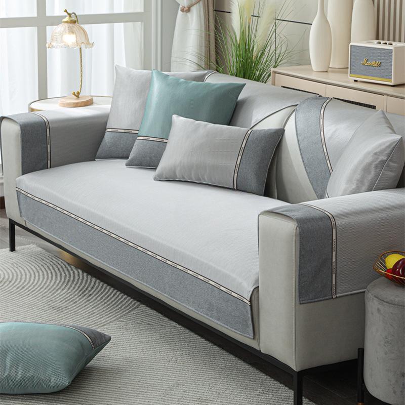 Подушка для дивана Ледяной шелк Лето Полотенце для дивана Летний коврик Универсальная универсальная подушка Нескользящий чехол для дивана Полотенце Легкое роскошное тканевое полотенце