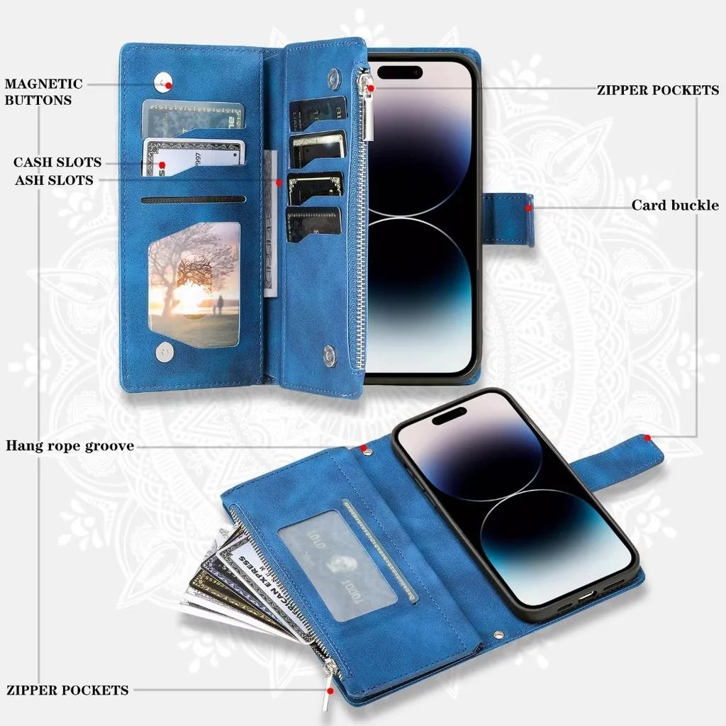 Кожаный чехол-книжка для Samsung Galaxy S26 S25 S23 S24 Ultra S22 S21 Plus S20 FE Кошелек для карт Тиснение Сумка для телефона