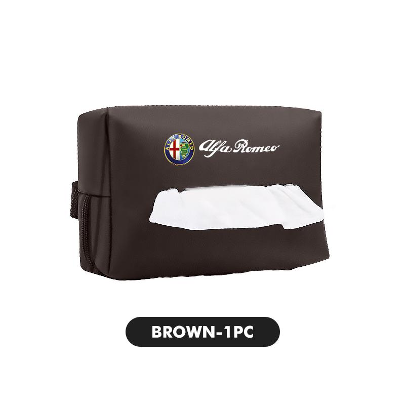 phngj8 Car Logo Center Console Armrest Tissue Box Seat Back Hanging Paper Boxs For Alfa Romeo 159 Giulietta 156 147 Giulia Mito GT