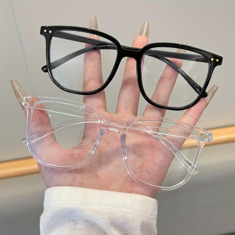 2 пары женских/мужских геометрических ретро модных плоских очков Y2K, подходящих для украшения с семьей и друзьями