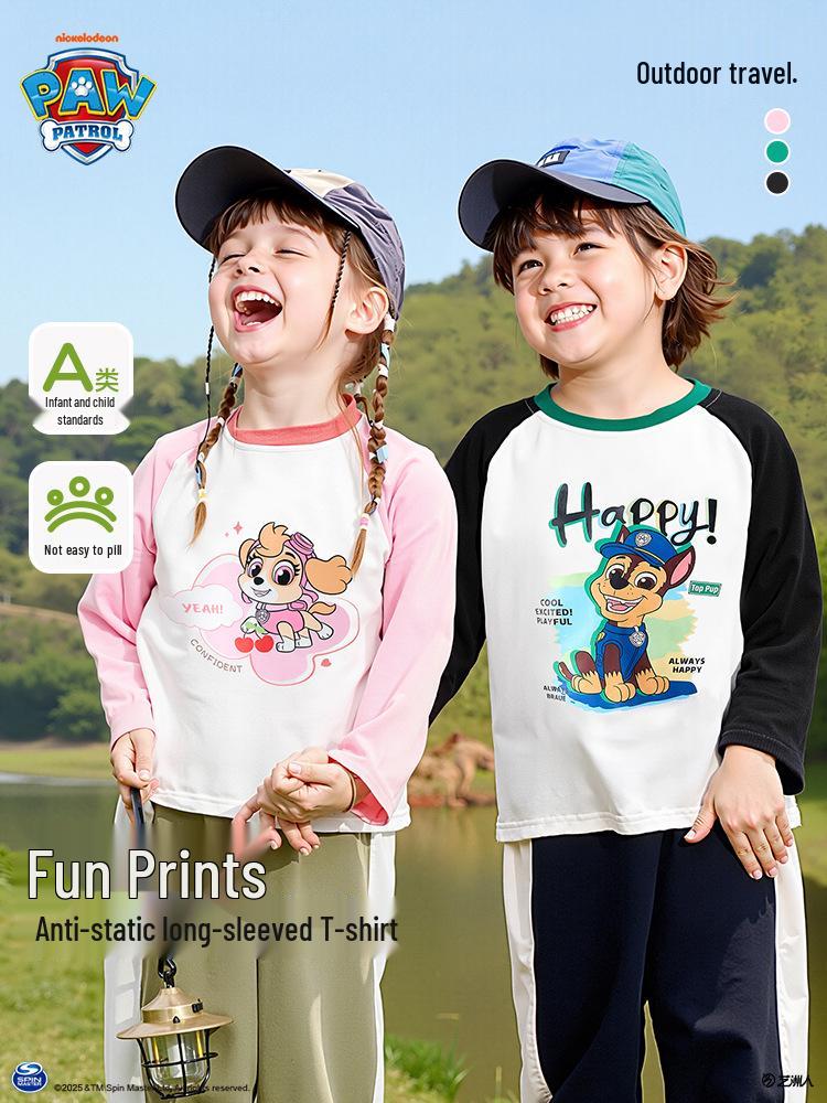 Детская футболка с длинным рукавом и круглым вырезом «Щенячий патруль» для мальчиков и девочек - Новинка весна/осень