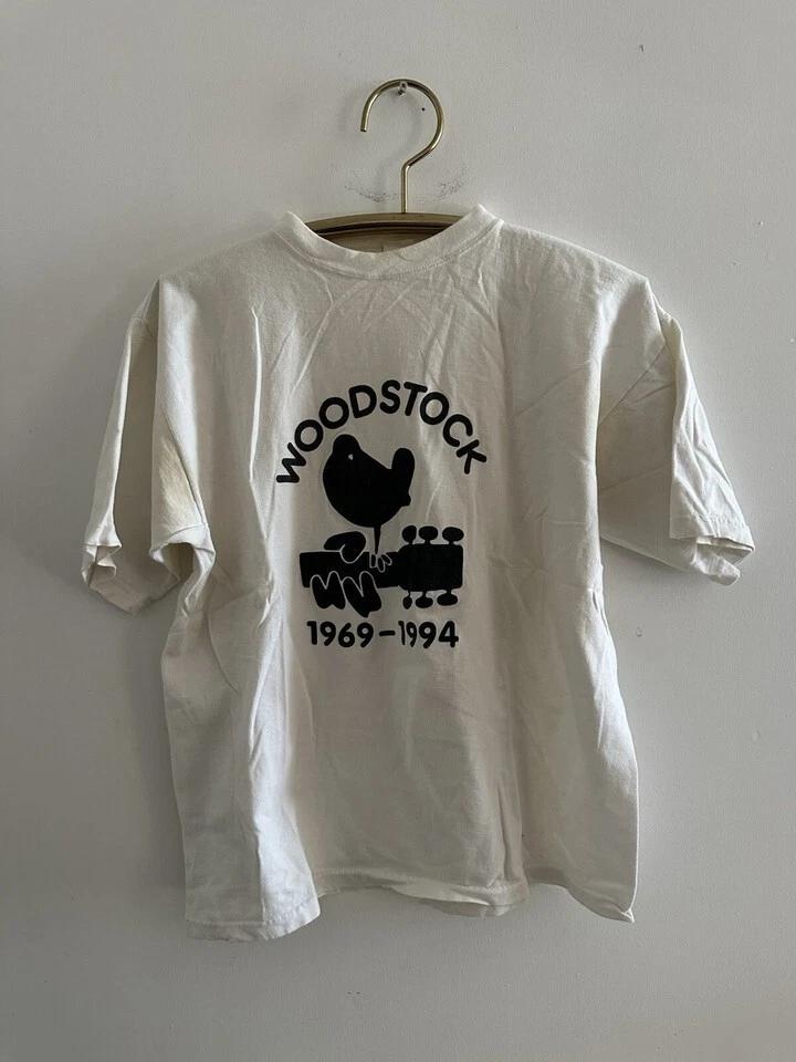 Винтажная белая хлопковая рубашка Woodstock 1994 года Все размеры S-345XL Унисекс HRN142