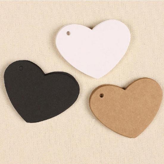 DIY Wave Edge Love Heart Gift Paper Label Price Hang Tags Wedding Party Cards