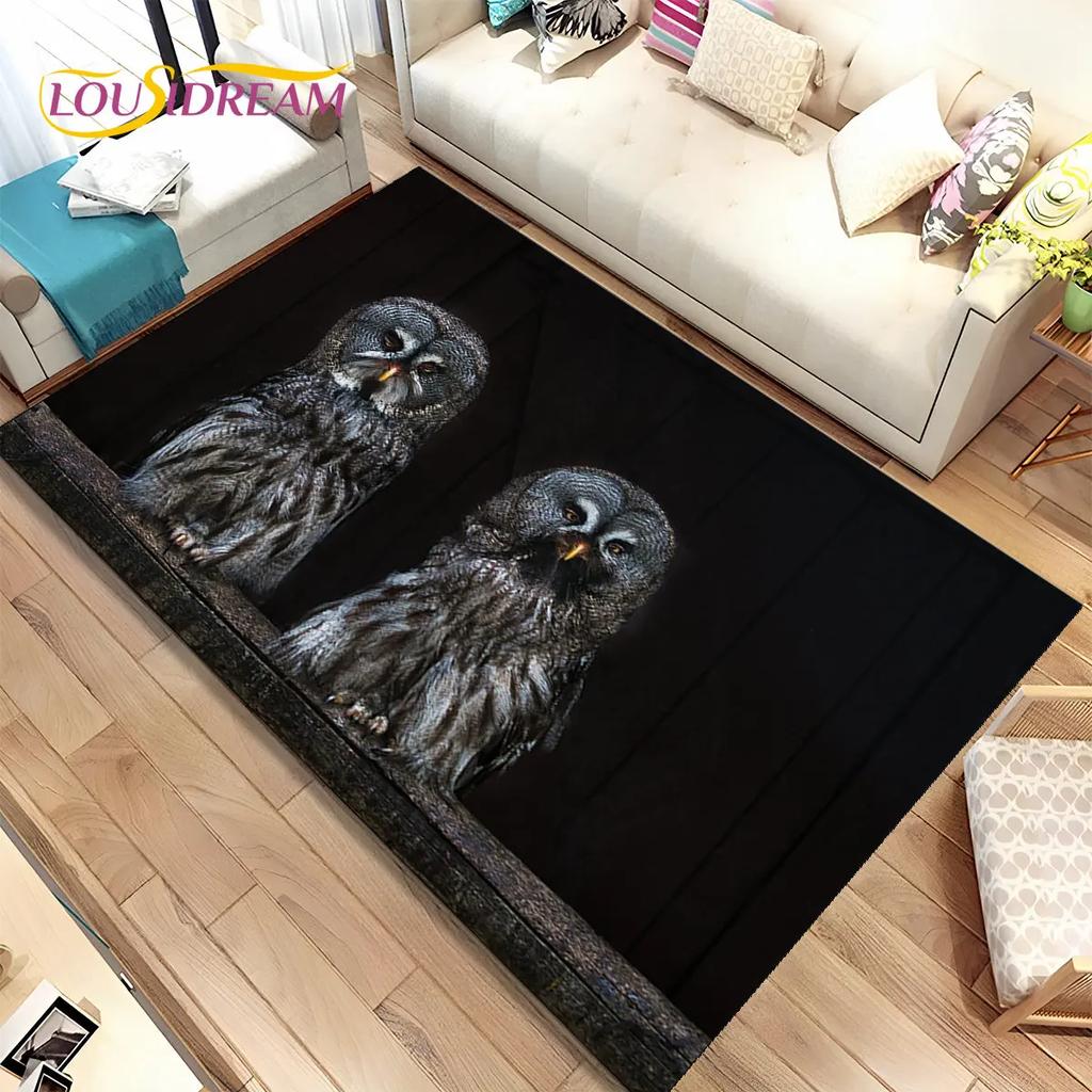 Милый ковер с 3D мультяшным рисунком совы, ковер для дома, гостиной, детской спальни, дивана, коврик для двери, декор, детские игры, нескользящий напольный коврик
