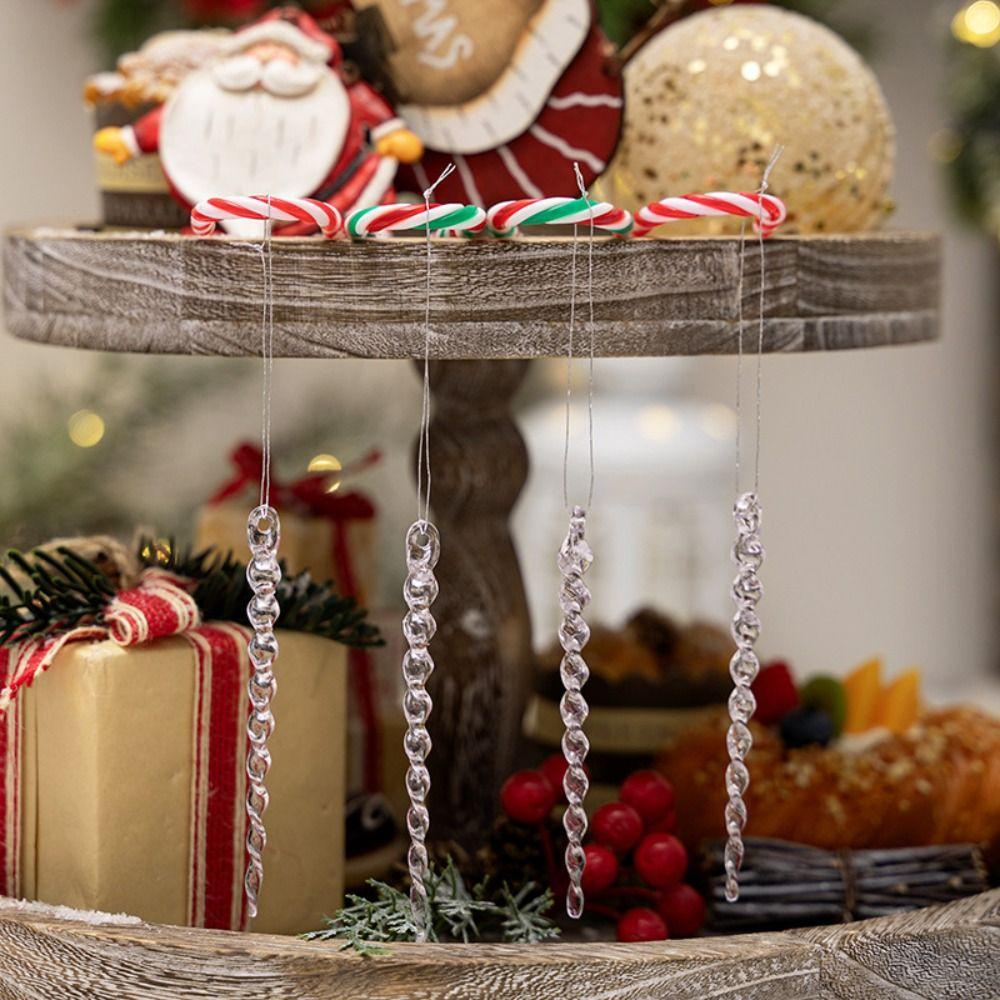 Crystal Clear Christmas Tree Ornaments Creative Party Holiday Decor New Icicle Decorations