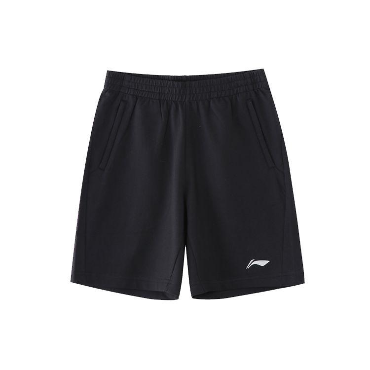 Li Ning Football Series спортивные тренировочные однотонные повседневные шорты мужские шорты черные AKSS481-2