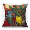 Modern Bright Color Still Life Flower Vase Oil Painting Cotton Linen Sofa Throw Pillow Case Home Decoration Cushion Cover