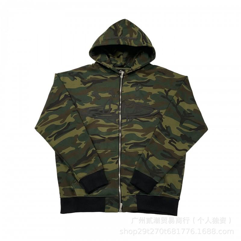 Mens Streetwear Hooded Tracksuit Set Foam Print Lettering Loose Fit Fleece Lined Long Sleeve Top Pants Casual Outfit