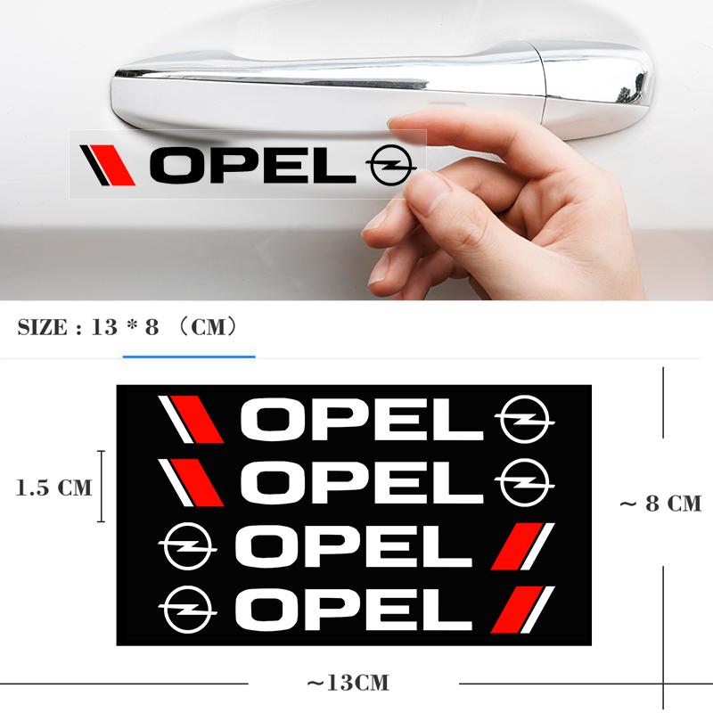 VKXG1 4Pcs Car Styling Car Door Handle Decals Design Stickers Vinyls Decals For Opel Opc Astra K Vivaro Corsa Zafira Insignia Mokka