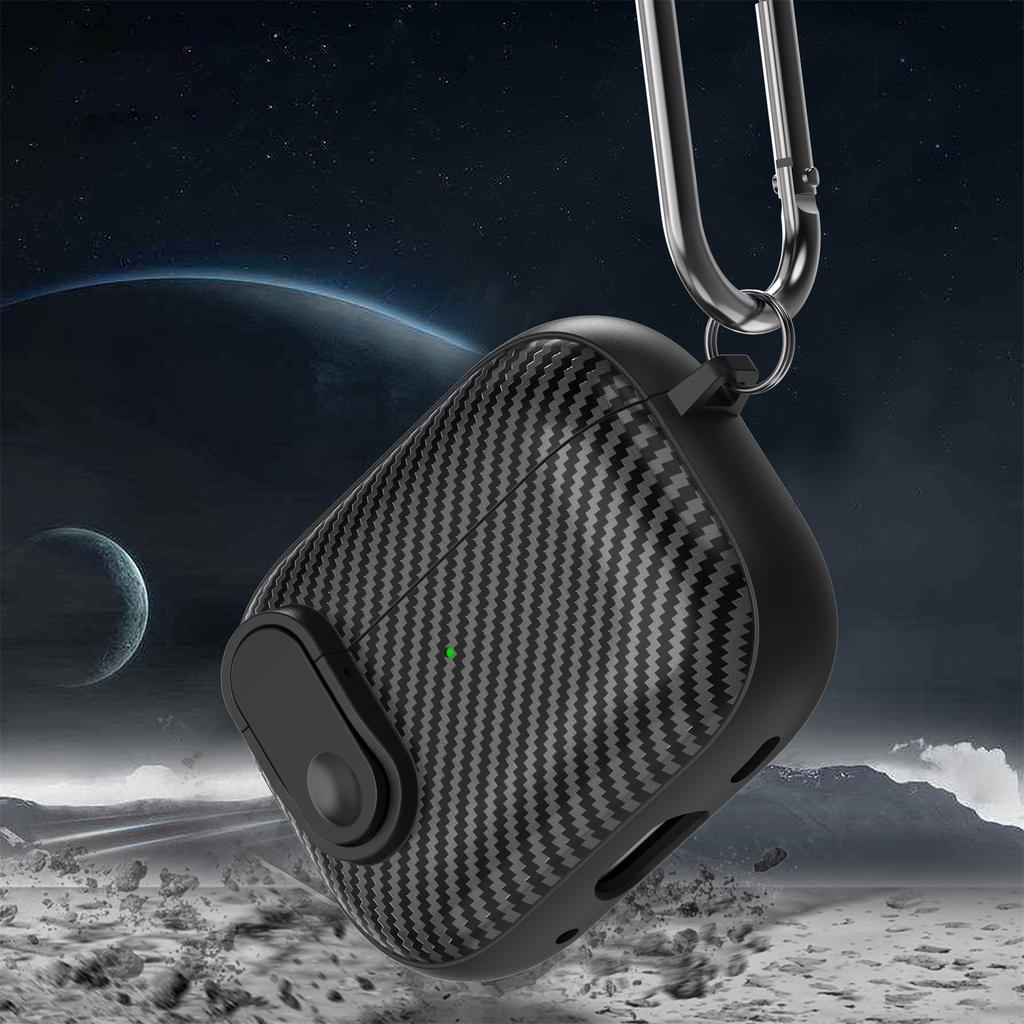 Чехол с текстурой углеродного волокна для Airpods Pro 2, противоударная защитная крышка для Airpods 3 2 1, жесткий корпус с брелоком