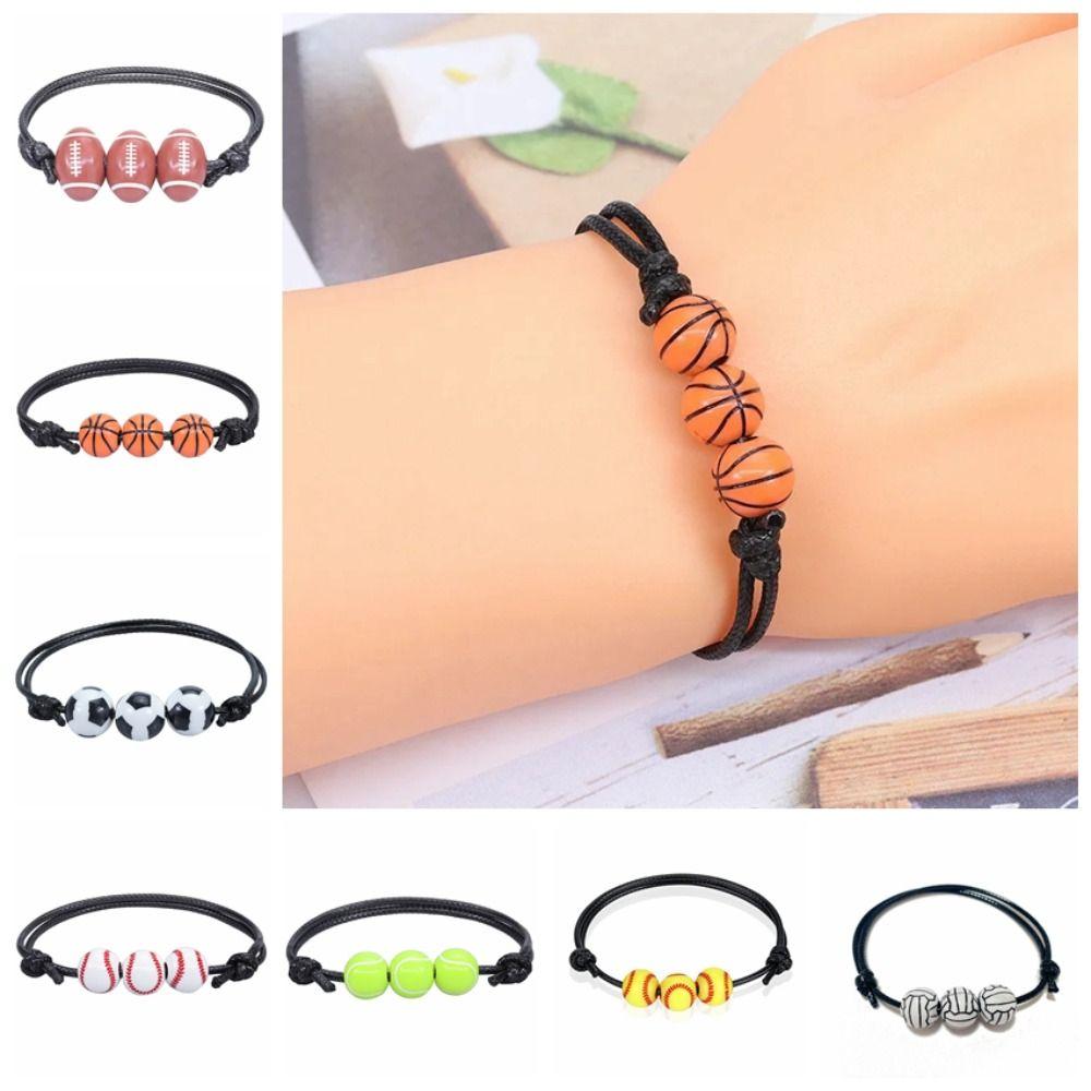 Volleyball Wax Line Woven Bracelet Korean Style Rugby Bracelet Basketball Baseball Bracelet Friend