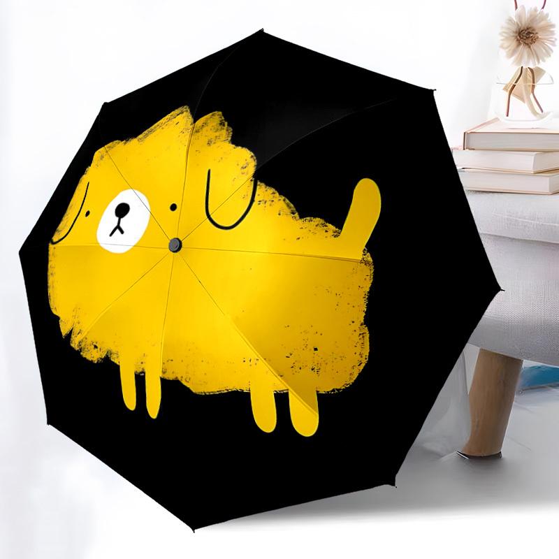 1PC Drippy Dog Automatic Folding Umbrella Portable Collapsible 8-Rib Umbrella for All Seasons, Casual Outdoor Accessory, A20