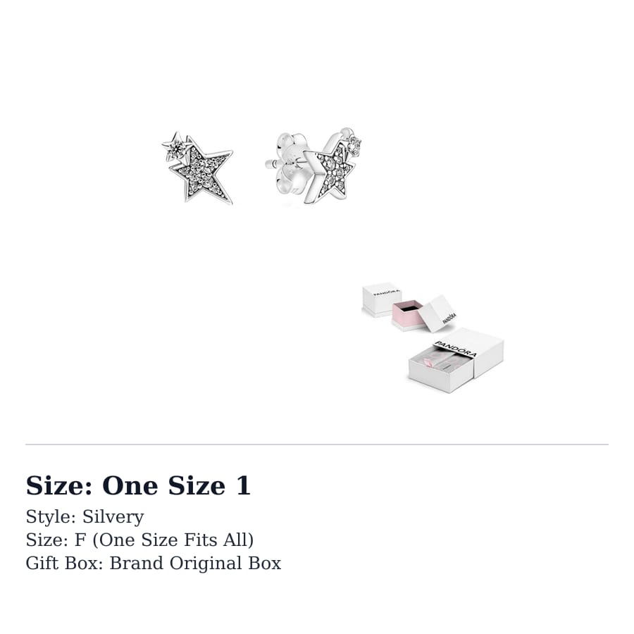 Pandora 925 Sterling Silver Stud Earrings Women's Silver 290012C01