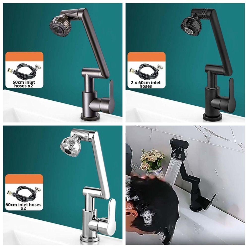 Universal Robotic Arm Faucet Adjustable 360°Rotating Bibcock Dual Mode Faucet  Fixtures Accessories
