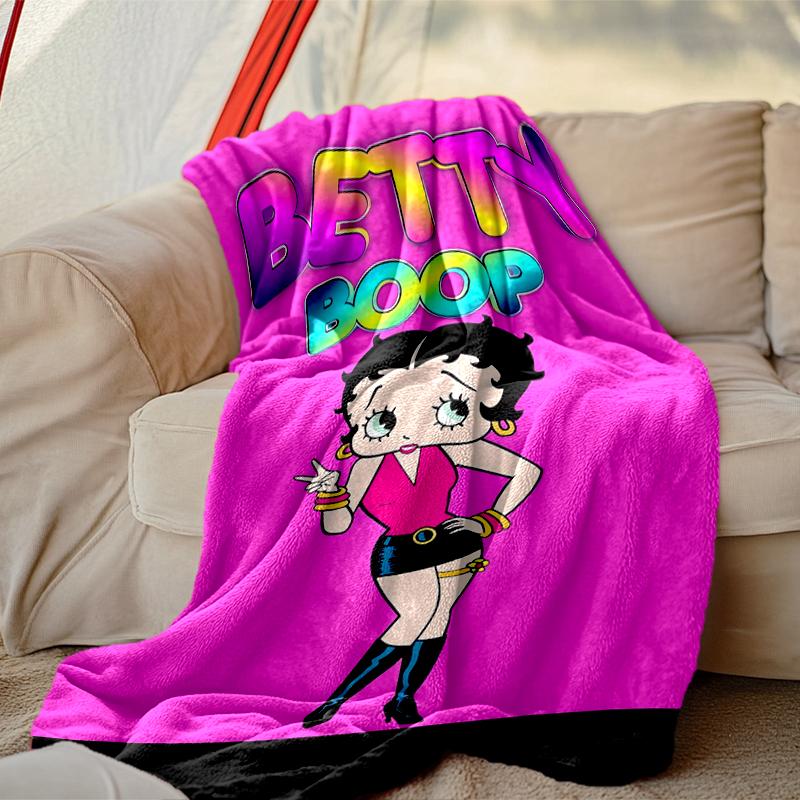 1pc Easy-Care Betty Boop Blanket, Perfect for Couch, Bed, Home, Travel & More, Warm & Durable Printed Blanket