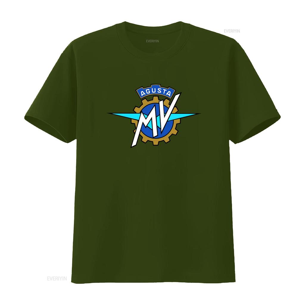Mv Agusta Motorcycle Logo T Shirt Print vintage Washed homme Casual Stylish designer clothes Versatile Top For Everyday Wear