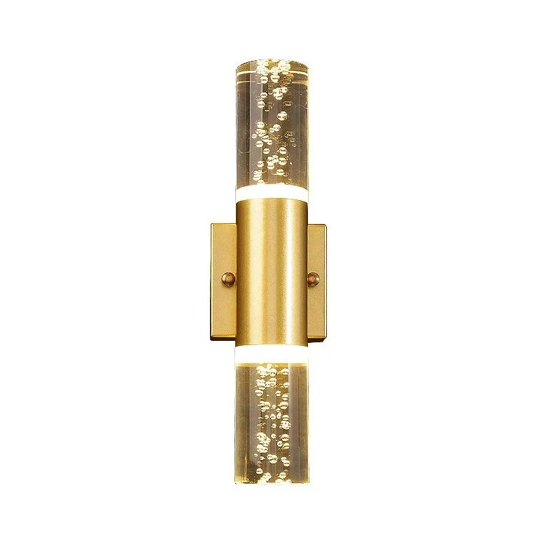 Bubble K9 Crystal Настенный светильник LED Space Алюминиевый водопроводный бра Золотая трубчатая лампа Роскошь Современный Простой