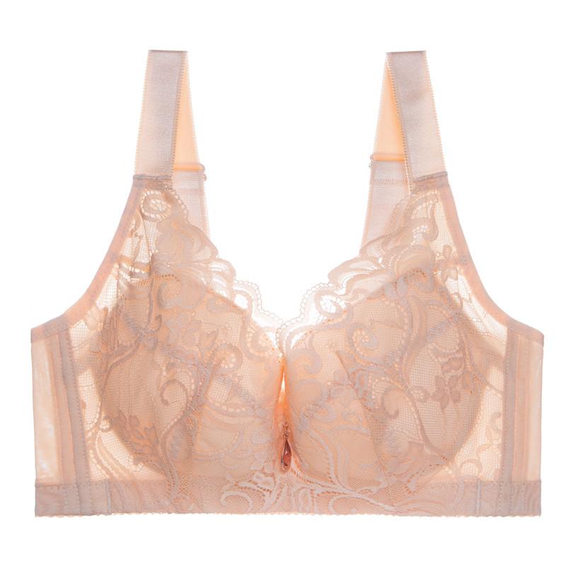 Сексуальный кружевной ультратонкий бюстгальтер большого размера без косточек, собирает большую грудь, чтобы она казалась меньше, и корректирует форму женского нижнего белья.
