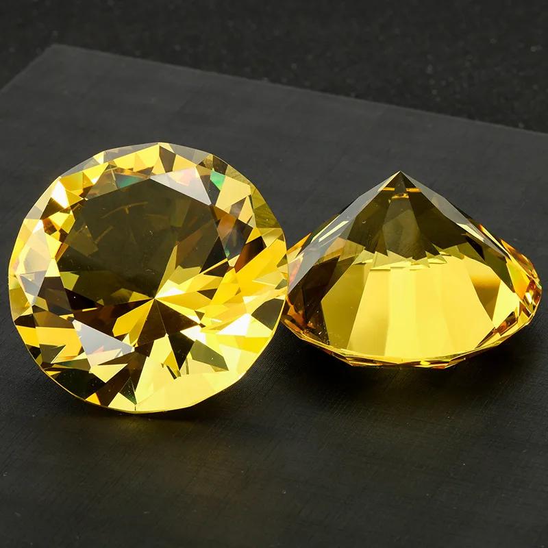 8 цветов кристалл ромбовидный пресс-папье декоративное граненое стекло гигантский драгоценный камень свадебный офис настольный орнамент подарки на день рождения