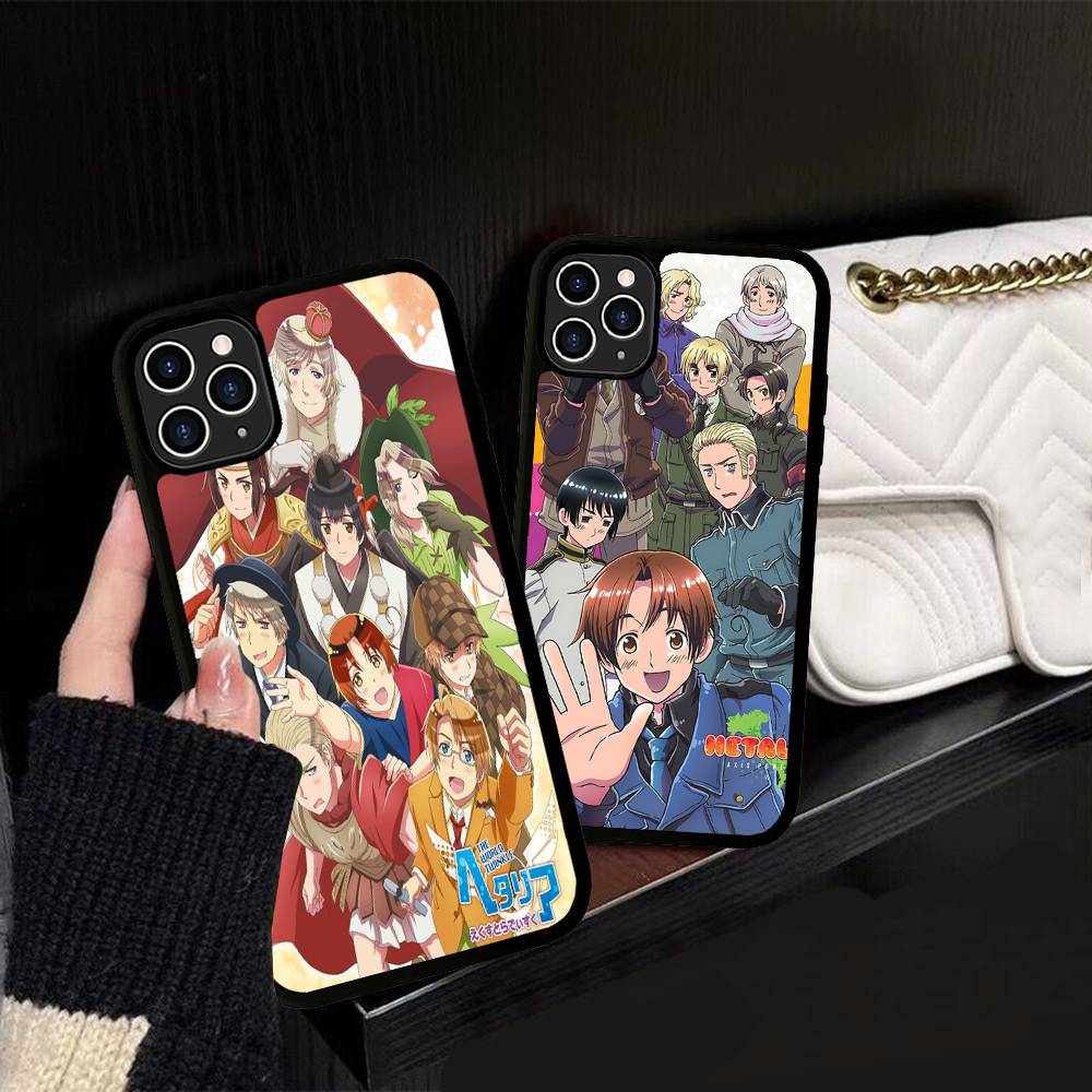 Мультяшный чехол Hetalia Axis Powers для iPhone 11 12 13 14 15 Pro Max 17 16 Plus, Жесткая задняя крышка из PC+TPU