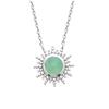 [Q8481] - Silver Necklace 'Cléopatra' Aventurine Silver (rhodium-plated) - 15 Mm (sun)