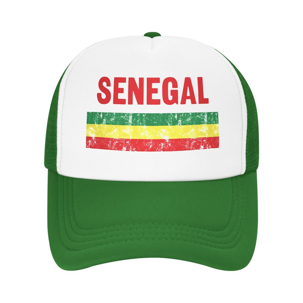 Senegal Sun Hats Fitted Retro FeUnisex Unisex Mesh Trucker Hat Breathable Print Hiking Fishing Baseball Cap Birthday Gift