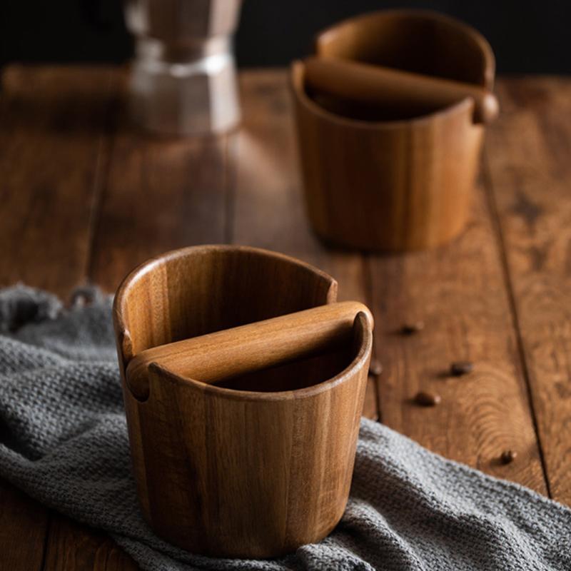 Контейнер для кофейной гущи Knock The Slag Bucket Контейнер для молотого кофе Деревянный бак для выбивания Кофейные аксессуары Инструменты бариста