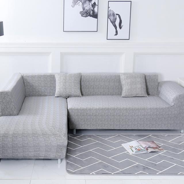 Geometric Corner Sofa Covers For Living Room Elastic Spandex Slipcovers Couch Cover Stretch Sofa Towel L Shape Need Buy 2pieces