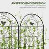 Rankgitter Metal 2 Piece Set For Inserting Rust Free Plant Support With Bird Design For Climbing Plants 50x120 Cm Black